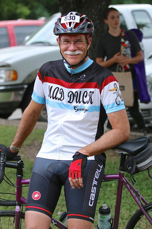 Image: Enjoying a relaxing moment before the start of the bike ride.