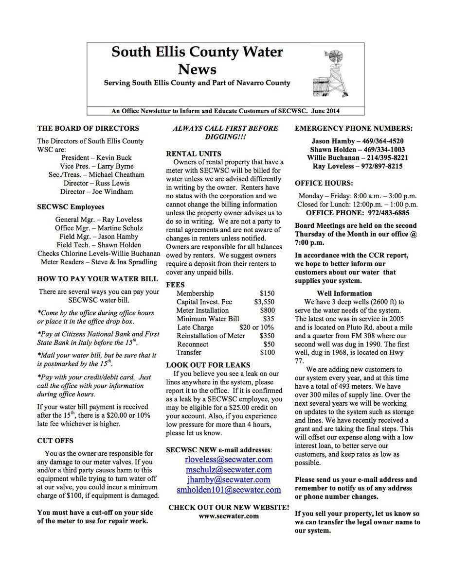 Image: Annual Newsletter – June 2014