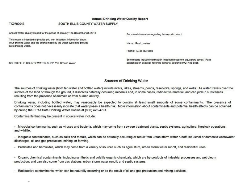 Image: Annual Drinking Water Quality Report – page 1