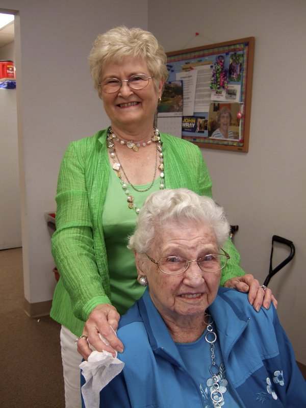 Image: Billie Kitchens (Margaret Horton’s daughter) and Margaret Horton enjoying lunch together.