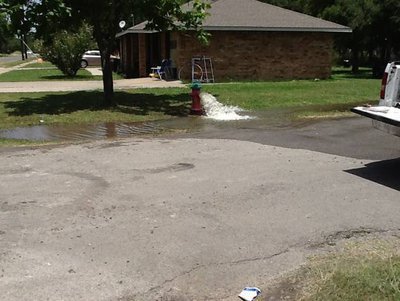 Image: Water comes back to the line. 
    (When I was a kid we loved an open hydrant.  Shame nobody was there to enjoy it.)