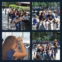 Image: NYC Band Trip Collage
Top Left: IHS band students wait outside the American Museum of Natural History for their tickets go enter.
Top Right: Noeli Garcia and Madison Washington enjoying the sunshine outside of the 911 museum.
Bottom Left: Vanessa Cantu takes a closer look at the Statue of Liberty   from the Top of the Rock Observation Deck Located in midtown Manhattan at historic Rockefeller Center.
Bottom Right: Sarah Levy, Alexis Sampley and Vanessa Cantu wait outside of the 911 museum for the next stop in NYC.