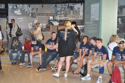 Image: IHS band students await their turn to soar 70 floors high and experience 3 viewing decks and the exhilarating joy of unobstructed 360º city views from Top of the Rock at Rockefeller Center. From the sweeping green of Central Park to the thrilling city skyline, nowhere else can you see New York so spectacular.