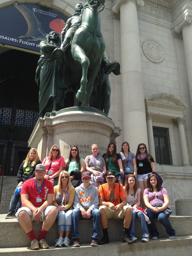 Image: Students are all smiles after a visit to the American Museum of Natural History.