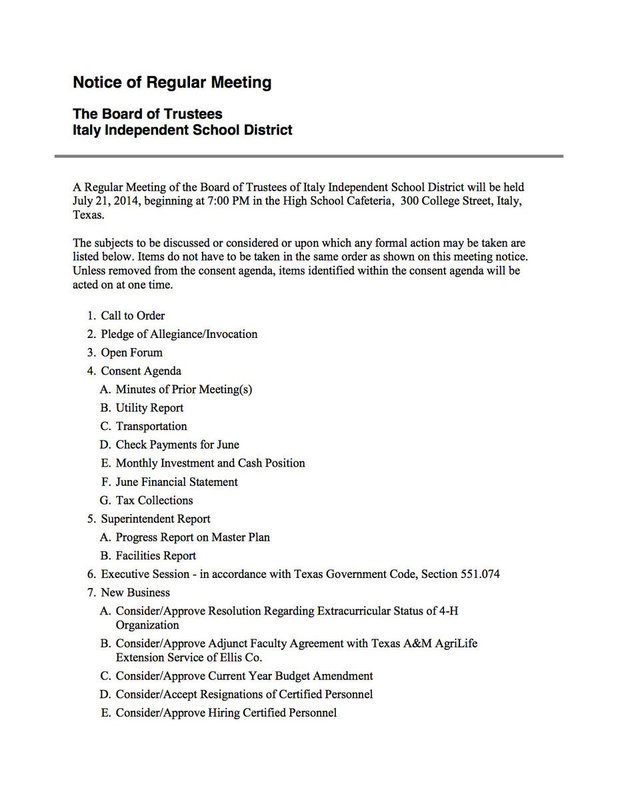 Image: Agenda – page 1