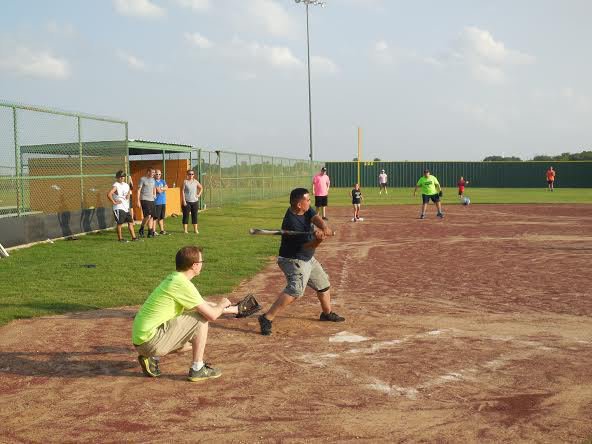 Image: Ed Antunez sends one to the short stop.