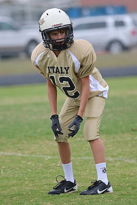 Image: Defenseman Reese Janek(12) sets up in the A-team Gladiator secondary.