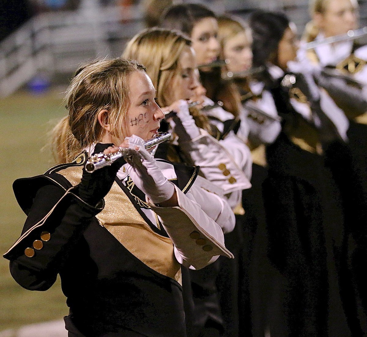 Image: Rachel Huskins starts off flute row.