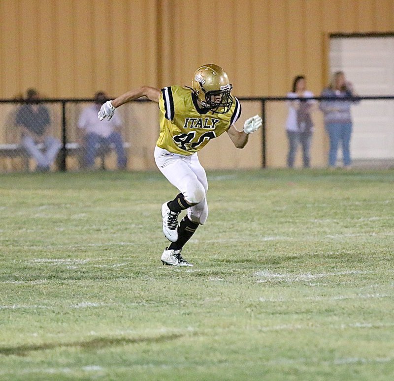 Image: Sophomore Gladiator Dyland McCasland(40) was Italy’s Special Teams MVP after making a pair of solo tackles on kickoff coverage.