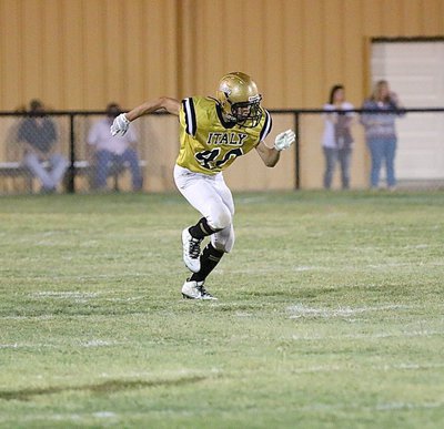 Image: Sophomore Gladiator Dyland McCasland(40) was Italy’s Special Teams MVP after making a pair of solo tackles on kickoff coverage.