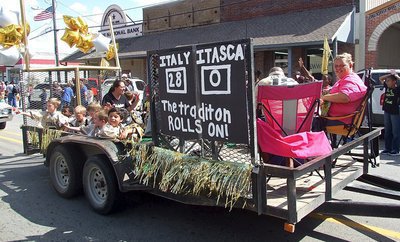 Image: The IYAA C-team Gladiators make a bold prediction for their upcoming homecoming game.