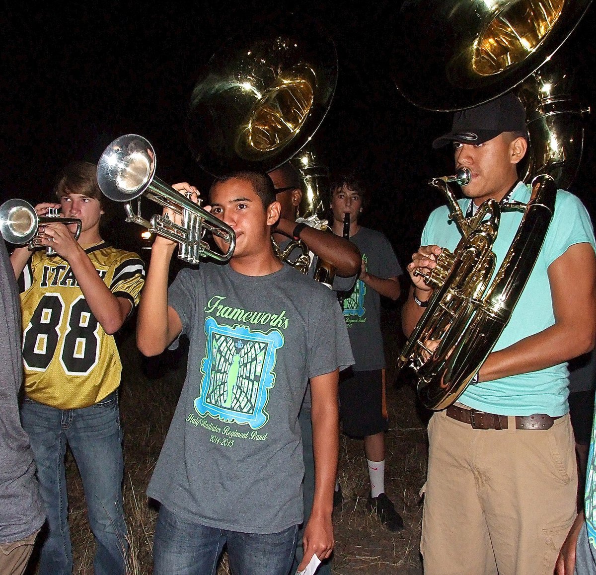 Image: Band members Garrett Janek(88), Jacob Wiser and David Da la Hoya are Italy Proud!
