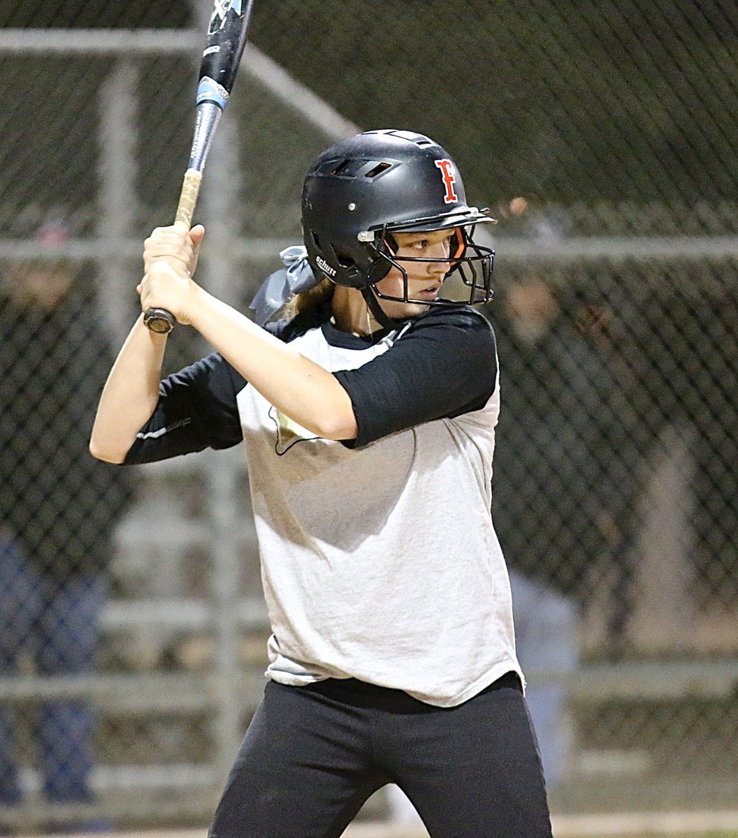 Image: Freshman Brycelen Richards settles in at the plate.