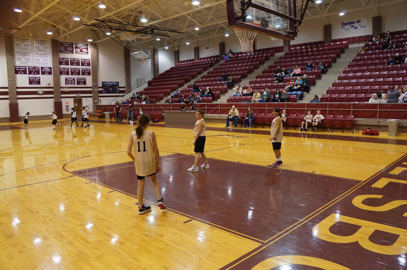 Image: Erin, Taylor, and Evie setup for the second half defensive come back.