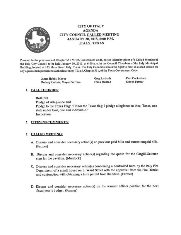 Image: Agenda – page 1