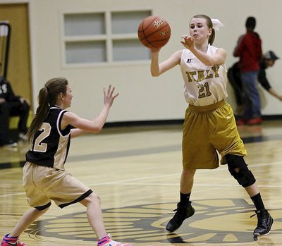 Image: Italy B team guard Kimberly Hooker(21) plays hard and is ready to lead.