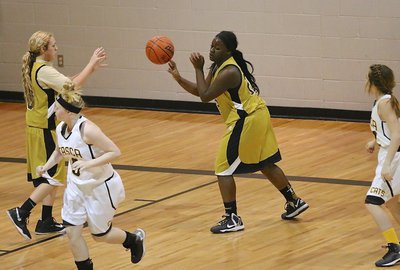 Image: Italy’s Taleyia WIlson(33) rebounds the ball and then outlets to teammate Brycelen Richards(13).