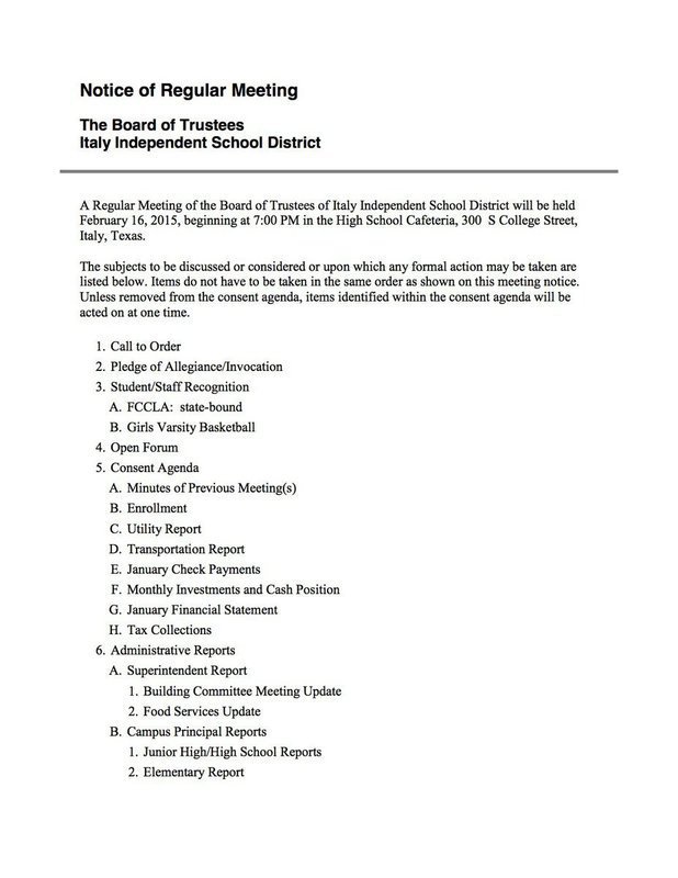 Image: Agenda – page 1