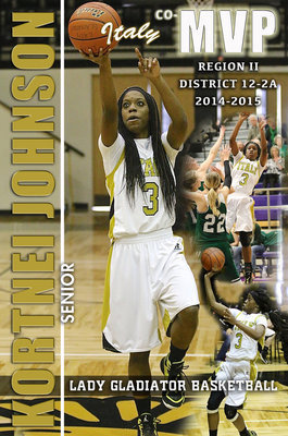 Image: Senior Italy Lady Gladiator Kortnei Johnson ends her stellar basketball career earning District 12-2A Co-MVP honors.