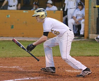 Image: Clayton Miller(6) with the bunt heard around the district. Miller, a junior, turned this ‘beautiful’ bunt down the third-base line into an RBI and trip around the bases to score two runs for Italy.