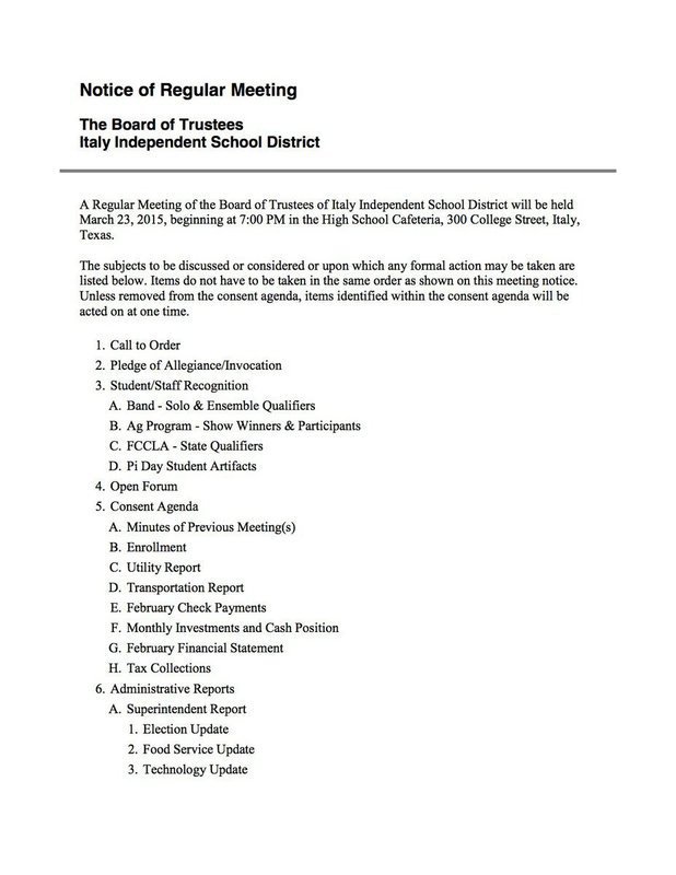 Image: Agenda – page 1