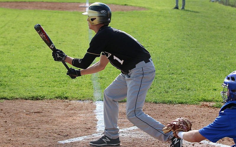 Image: Lead-off hitter Levi McBride(1) is ready to put it all on the line for the Gladiators.