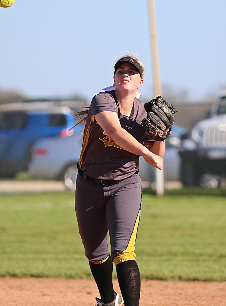 Image: Against Frost, Madison Washington(10) saw plenty of action at shortstop for the Lady Gladiators.
