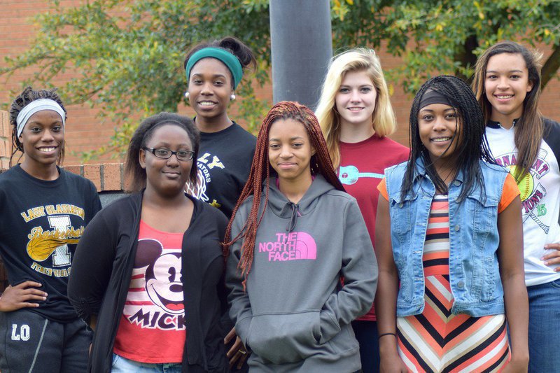 Image: Kortnei Johnson, Janae Robertson, Halee Turner, April Lusk, Brenya Williams, T’Keyah Pace and K’Breona Davis