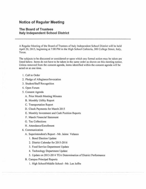 Image: Agenda — page 1
