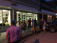 Image: 30 people stood and waited for tonight’s results.