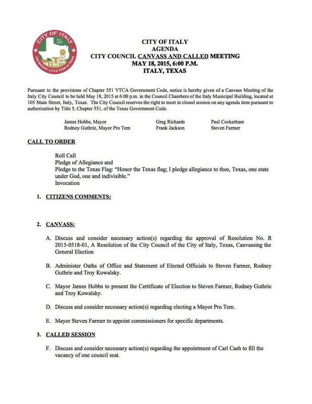 Image: Agenda – page 1