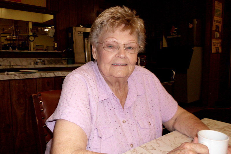 Image: Doris Mitchell enjoys drinking coffee with her regular customers.
