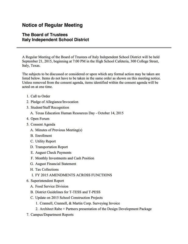 Image: Agenda – page 1