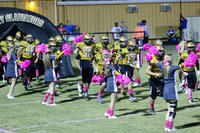 Image: Here come the Gladiators as they charge on to Willis Field to take on the Chilton Pirates.