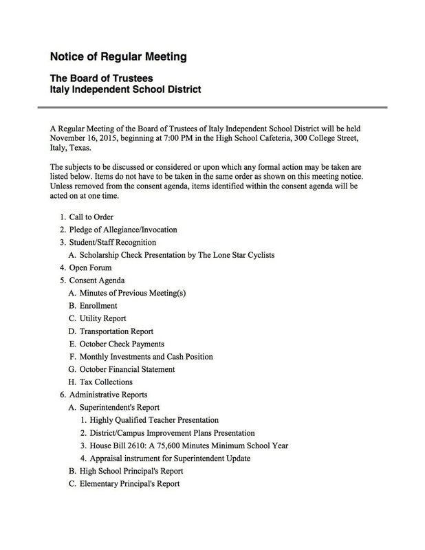 Image: Agenda – page 1