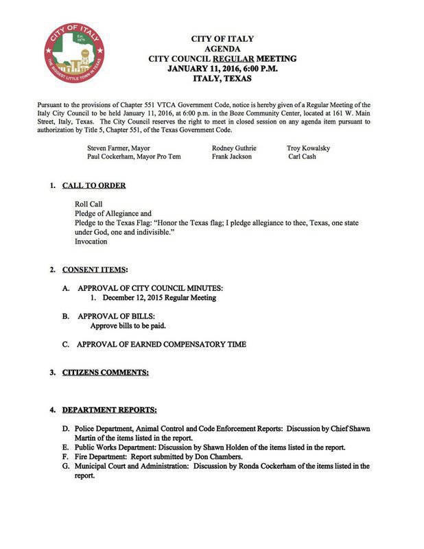 Image: Agenda – page 1