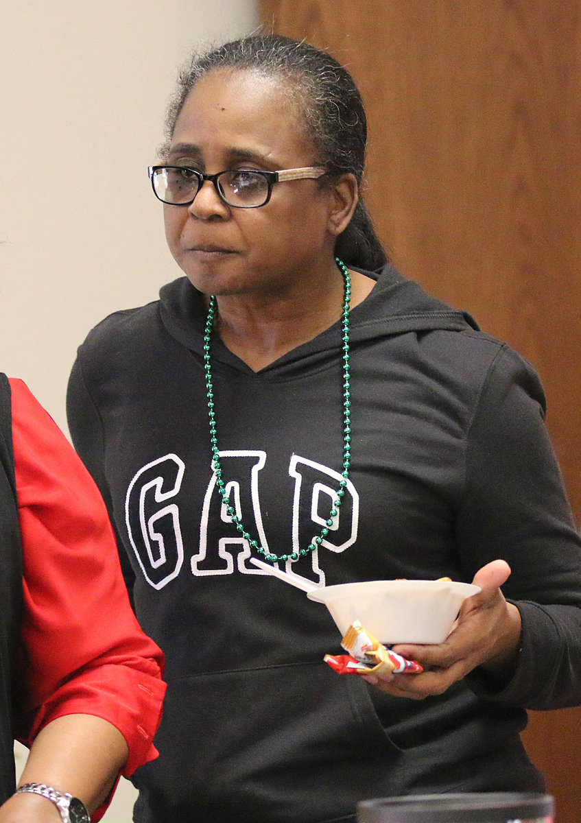Image: Sondra Drummond is about to enjoy a bowl of chili with her fellow church goers.