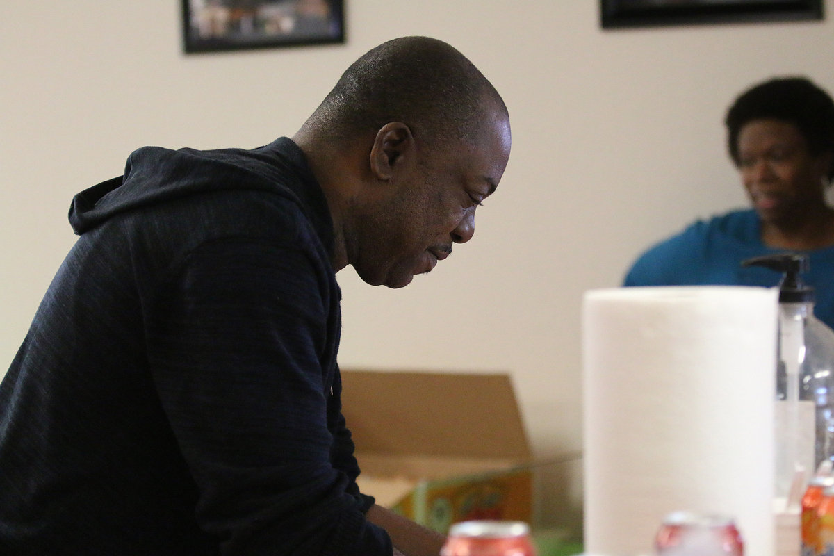 Image: Richard Wilson goes in for a bowl of chili.