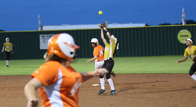 Image: Senior second-baseman Cassidy Childers gets under this popup to setup Italy’s game clinching final at bat.