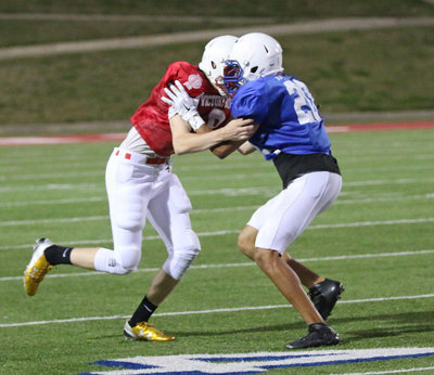 Image: Italy’s Clayton Miller(8)  did a lot of this during the game with both teams struggling to generate any offense.