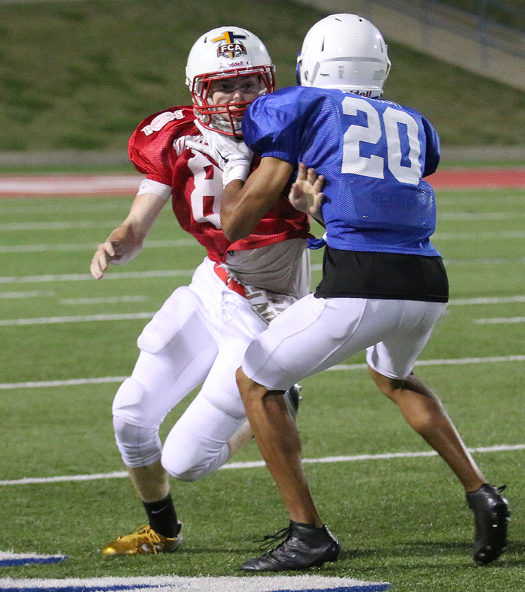 Image: Two of the areas best athletes were locked in a battle of wills all night with neither side willing to give an inch. Italy High School’s Clayton Miller(8) was up for the challenge.