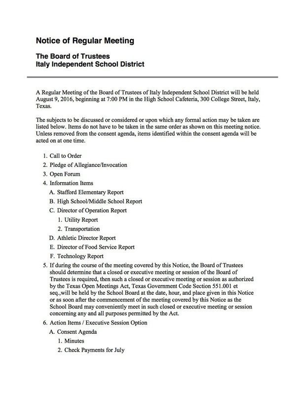 Image: Agenda – page 1