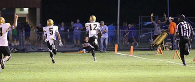 Image: He gone…..! #12 Chasston King collects a Lion fumble and then sprints, untouched, 94 yards for a Gladiator touchdown!!!