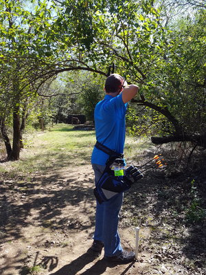 Image: Hinz placed first in the archery portion of the contest.