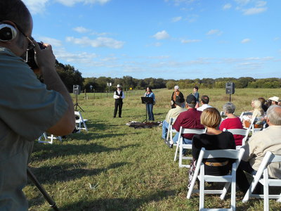 Image: County Judge, Carol Bush, reads the Ellis County proclamation.