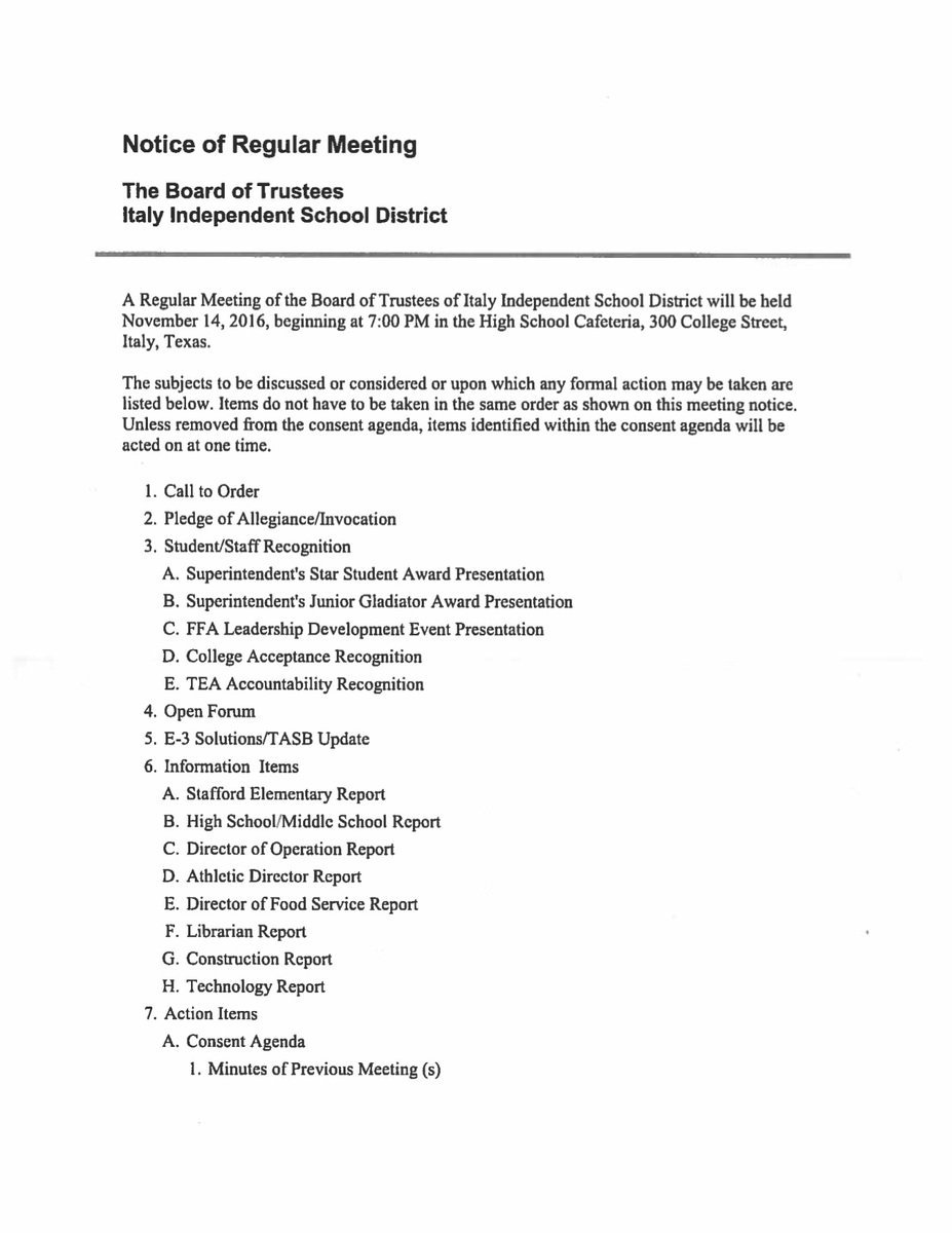 Image: Agenda – page 1