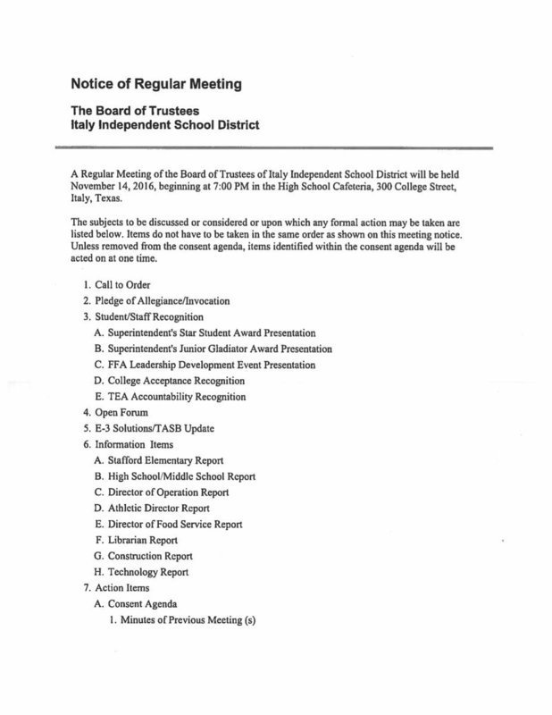 Image: Agenda – page 1