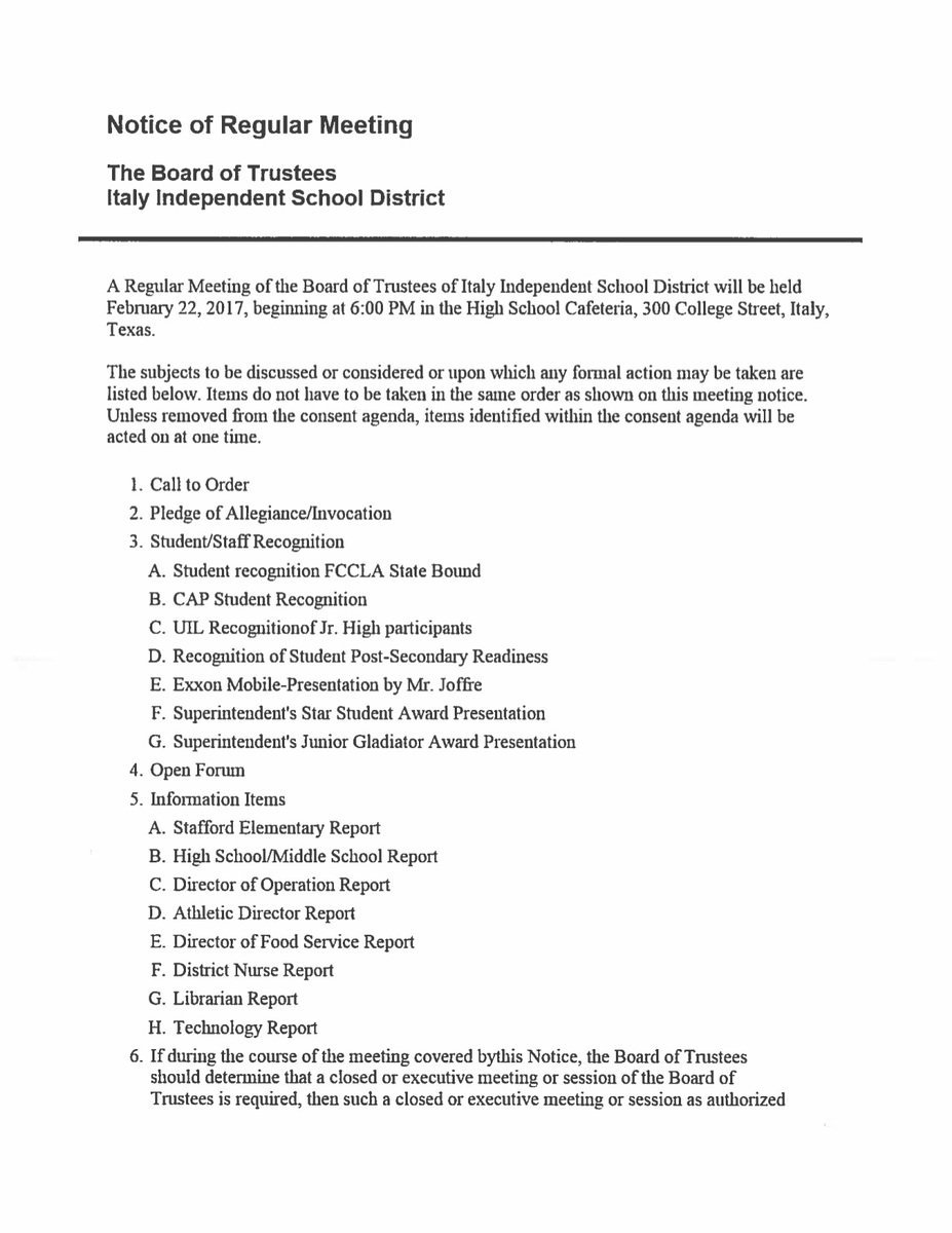 Image: Agenda – page 1