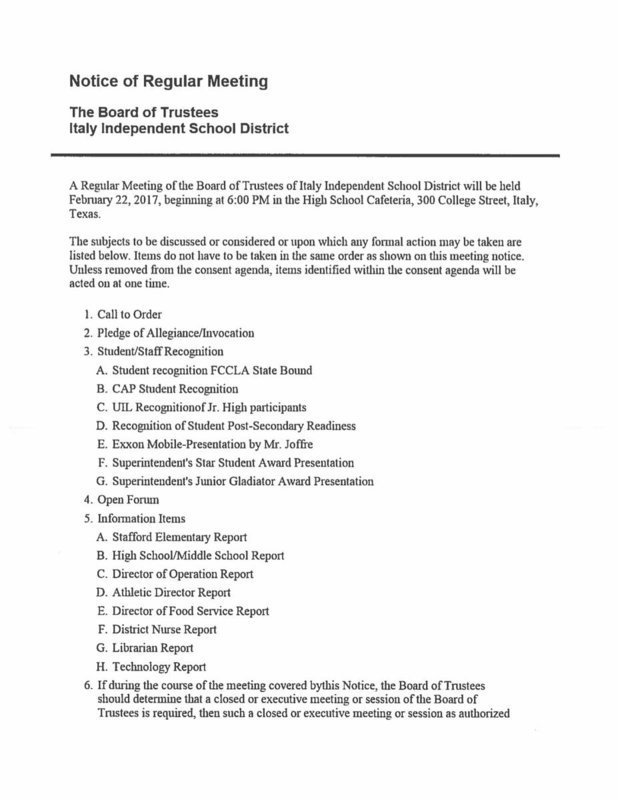 Image: Agenda – page 1