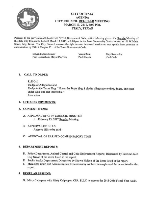 Image: Agenda – pg 1